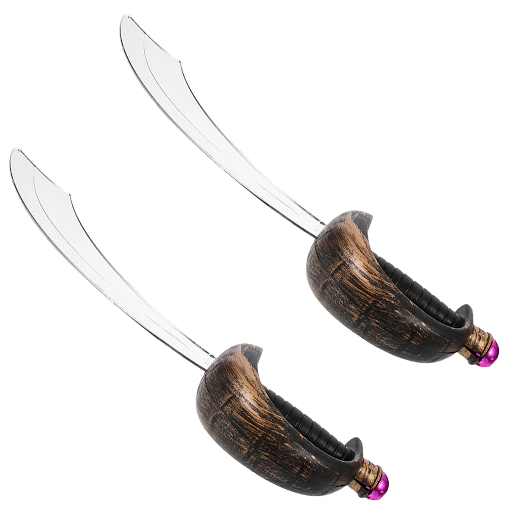 

2pcs Pirate Knife Toy Halloween Costumes Themed Party Decorations Plastic Swords for Cosplay Birthday Pirate Theme Accessories