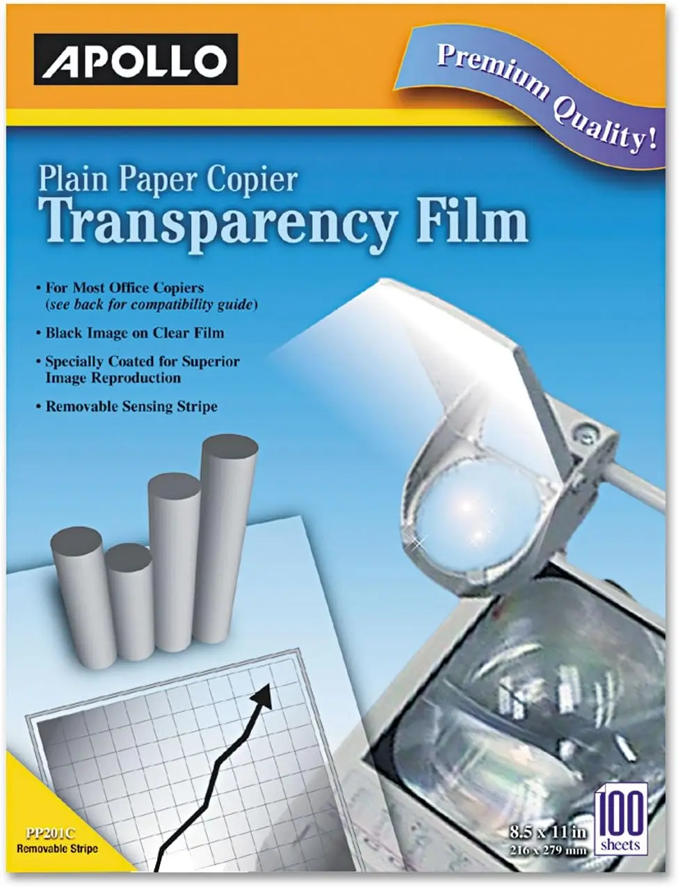 

Clear Transparency Film for Copiers, Black on Clear, 100 Sheets