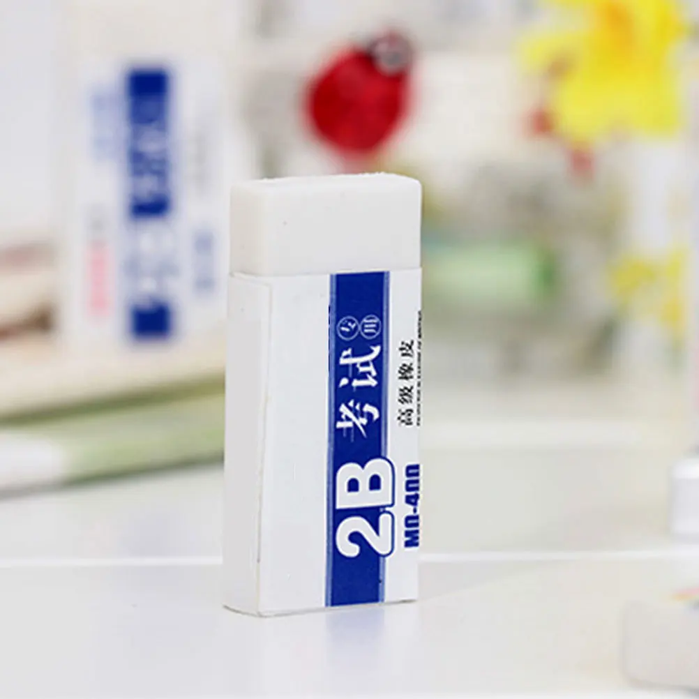 10Pcs White Art Eraser Rubber 2b Exam Erasers Clean Wipe Correction Tool Flexible for School Office 2b Exam Eraser