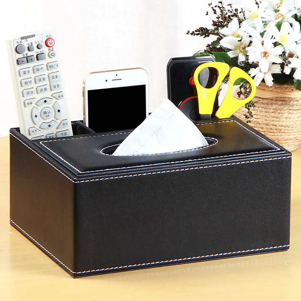 

Tissue Box Black Covers Multifunctional Napkin Holder for Table Desktop Organizer Penicl Car