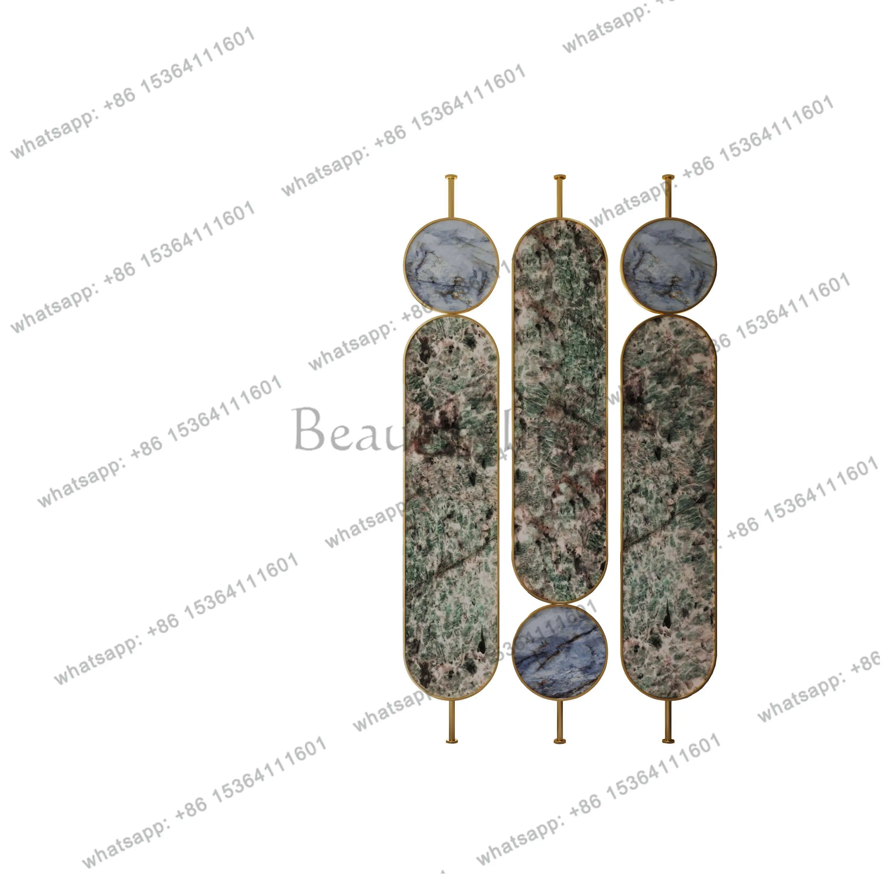 Light luxury rock slab texture screen modern living room entry stainless steel art entrance bedroom blocking partition