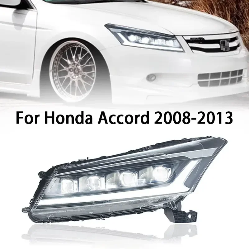 

Фара для Honda Accord, светодиодная фара 2008-2013, фары Accord DRL, указатель поворота, дальний свет, линза проектора «ангельский глаз»