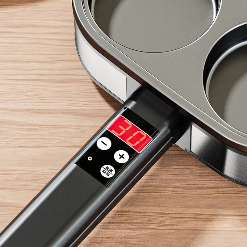 ماكينة صنع الفطائر الكهربائية بقوة 220 فولت - قالب طبخ برجر البيض بأربعة فتحات - مقلاة كهربائية منزلية