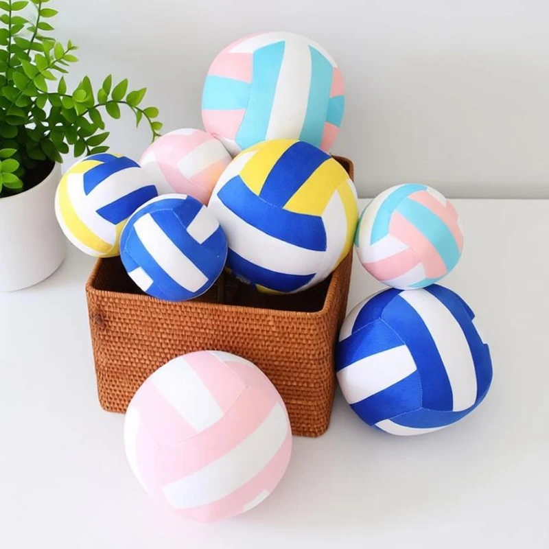 

Colorful Volleyball Plush Toy Soft Ball-Shaped Stuffed Pillow Sports Volleyball Lovers Cushion Creative Room Decor Children Gift