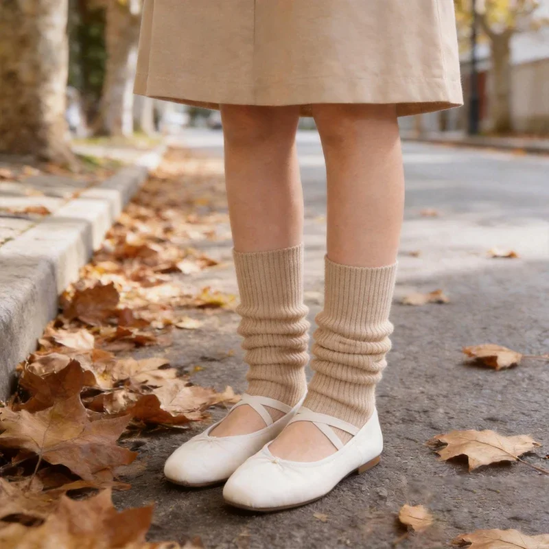 Women Cashmere Blend Knit Leg Warmer Preppy Style Ribbed Slouch Leg Cuffs Autumn Winter Thermal Boot Socks Skirt Matching Outfit
