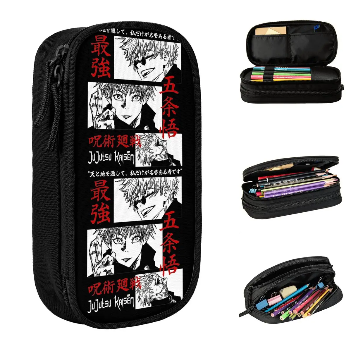 gojo satoru jjjk anime lapis cases pen box bolsa estudante grande armazenamento presentes de escritorio 01