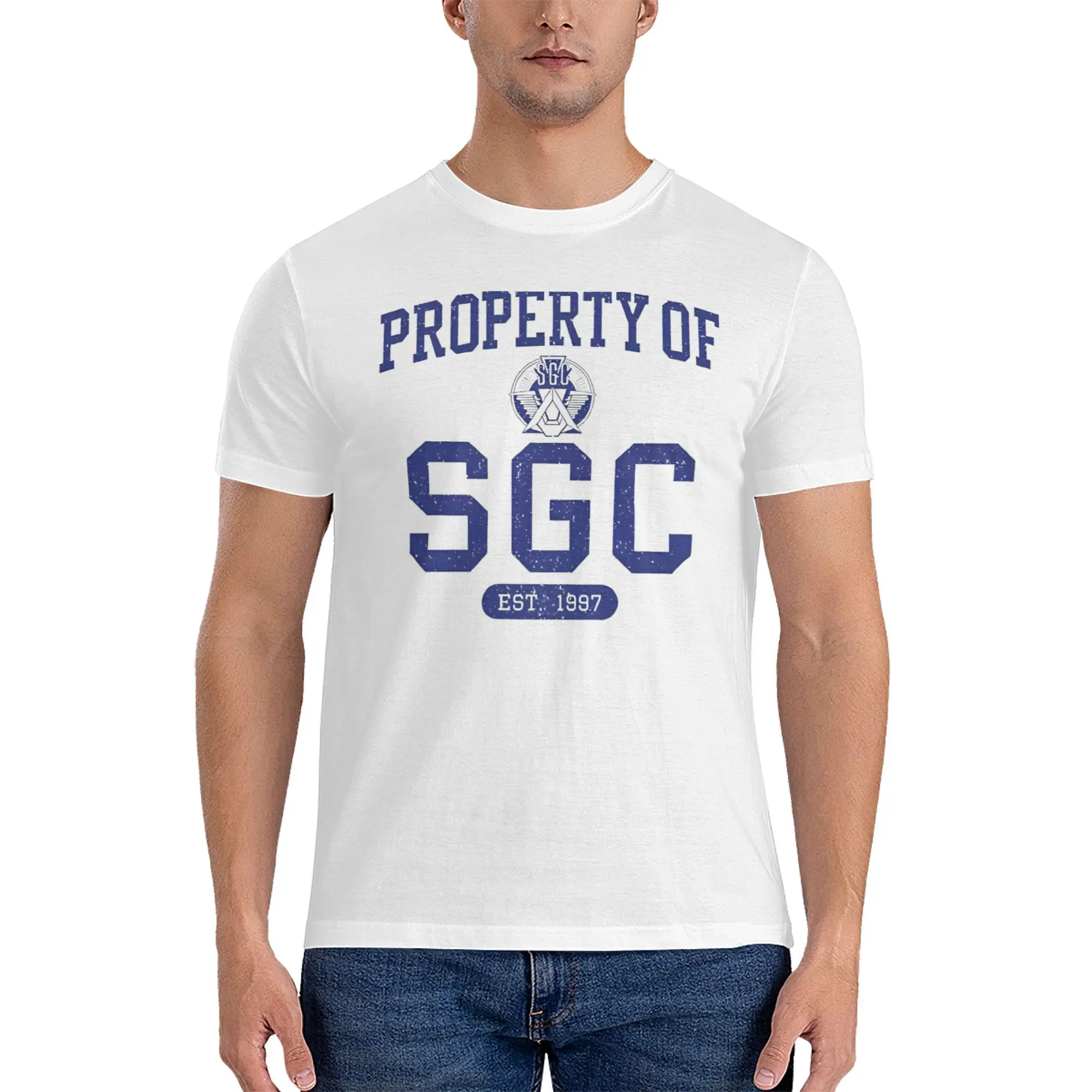 Funny Property Of SGC Stargate Command T Shirt Men Round Neck Short Sleeve Tops  Cotton Summer Top Tee