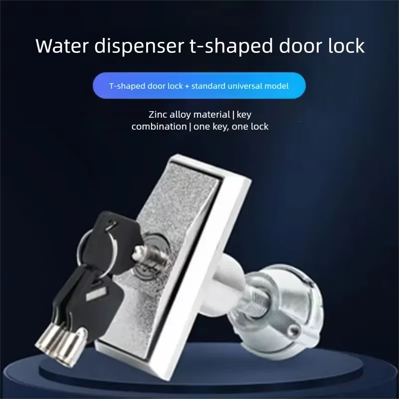 T Shape Cabinet Door Lock Zinc Alloy Security Key Lock for Water Vending Machine Dispenser Cabinet Replacement Parts