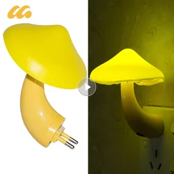 Mushroom Shape LED Night Lights Sensor Yellow Duck Shaped Lamp Bedroom Decor Wall Lamps For Kid's Room Bedside Lighting EU Plug