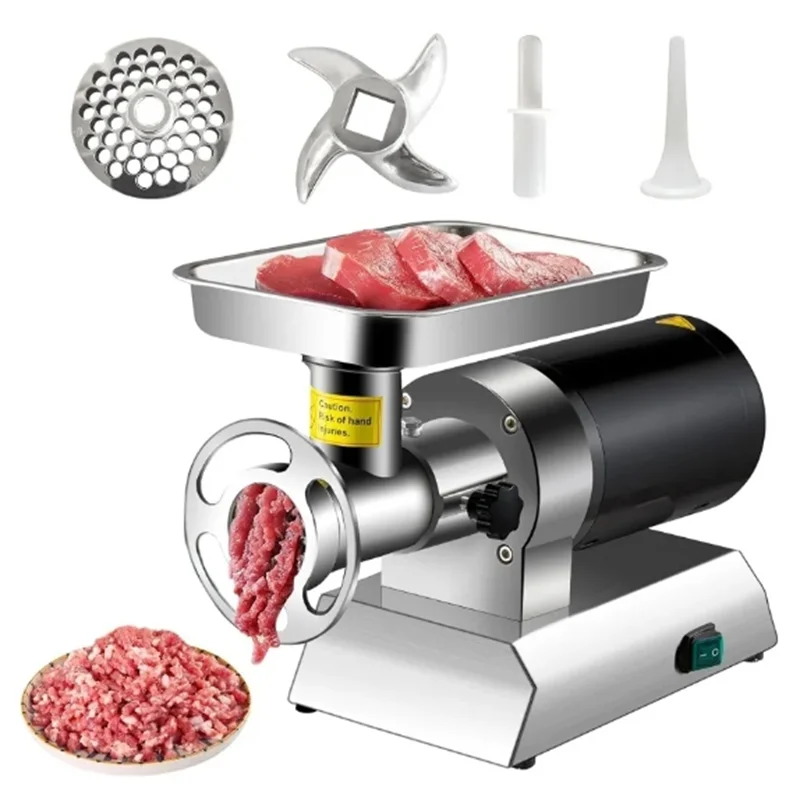 

Commercial Meat Grinder Electric Sausage Maker Stainless Steel with 2 Blades, Grinding Plates & Stuffing Tubes