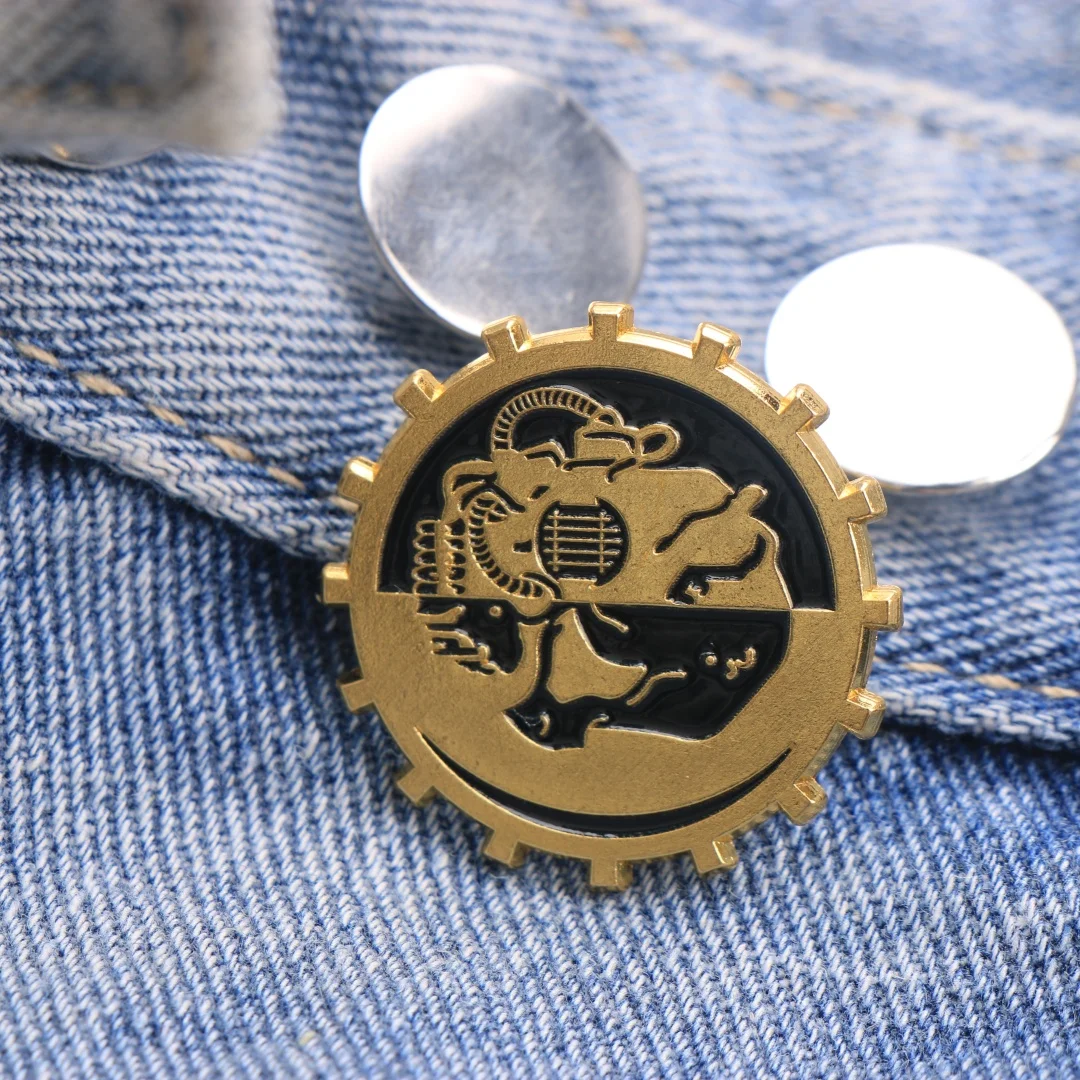 Cartoon Punk Gear-Edge Enamel Pin - Funny Metal Lapel Badge for Backpack DIY Gift