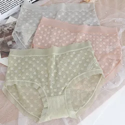 3Pcs/lot Panties for Women Thin Seamless Sexy Lingerie Sheer Briefs  Plus Size 7XL Lace Hollow Lady's Underwears