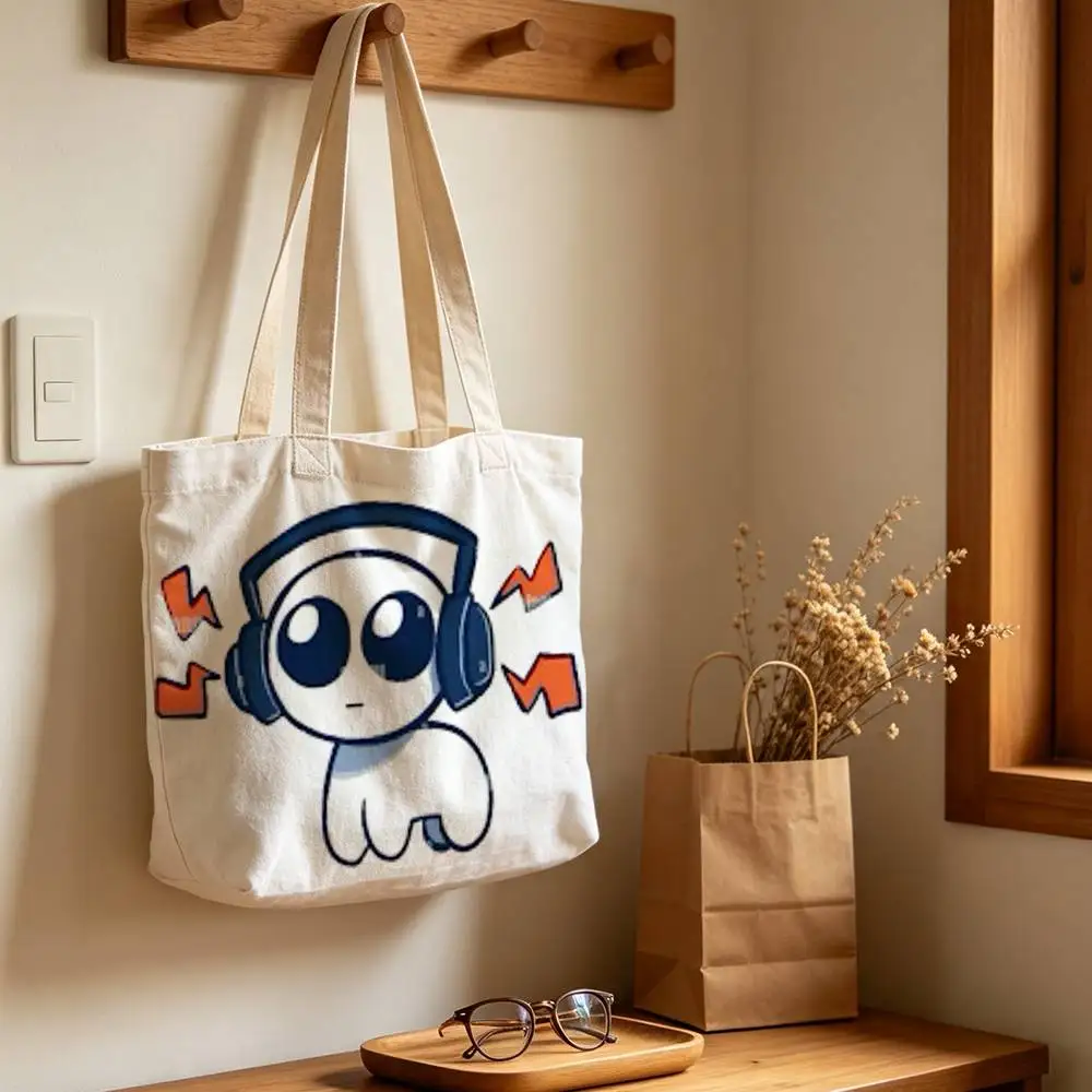 TBH Autism Creature Yippee Printed Canvas Shoulder Tote Bag for School Work and Commute