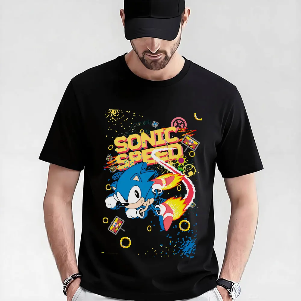 

sonic speed 0115 Shadow the Hedgehog Gift t shirt for Anime lover Cartoon Graphic Tee Y2K clothes All size Tops S-6XL