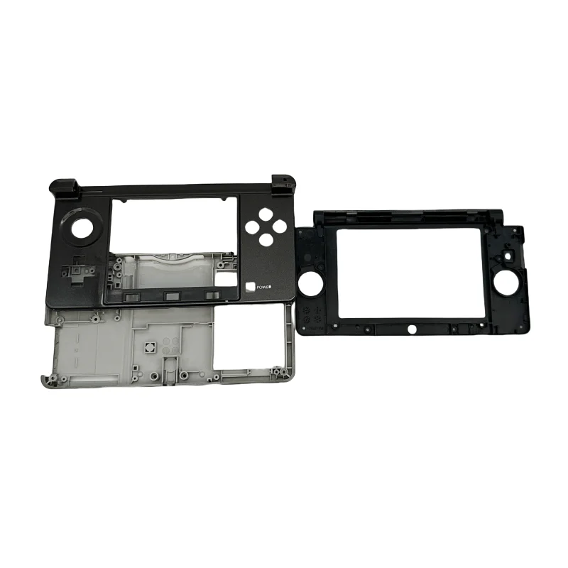 For Nintend 3DS Console Replacement BCD Parts Case For 3DS Middle Protector Frame Shell Black Color Battery Cover For 3DS