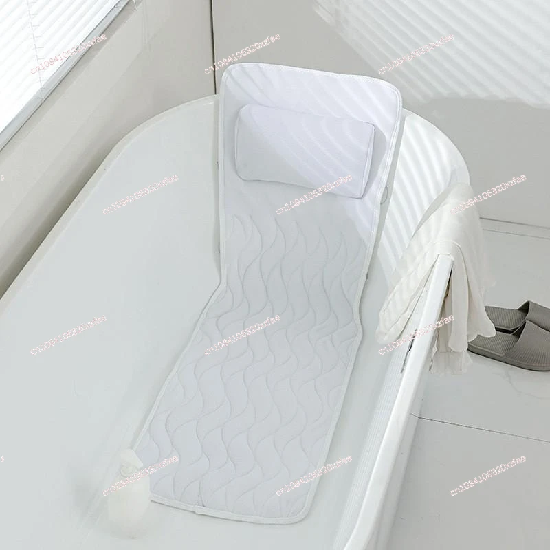 4D bathtub non-slip mat with pillow bath mat neck protection anti-drop non-absorbent thickened cushion bathtub seat cushion