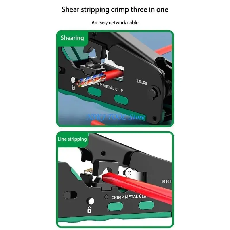 

L8RC Heavy Duty Networking Cable Crimper Wire Crimping Stripper for Rj45 Rj11 8p8c