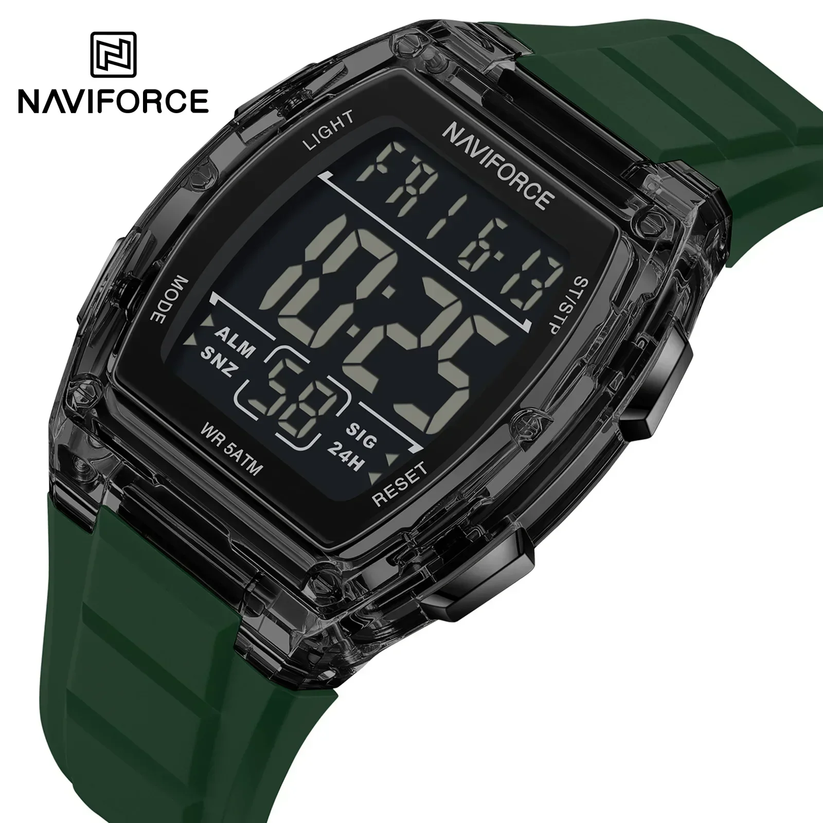 

Мужские повседневные электронные часы NAVIFORCE NF6106: модные, водонепроницаемые, с календарем, силиконовым ремешком, для спорта и активного отдыха