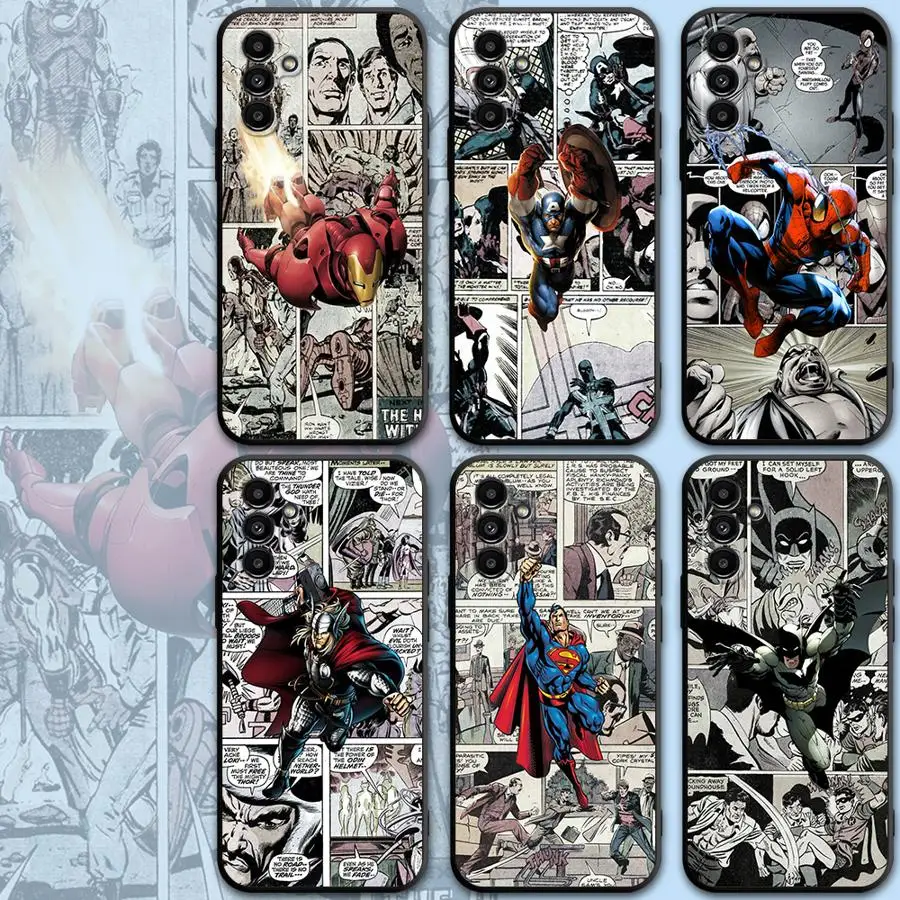 Phone Case for Motorola Moto Eage 30 Lite 20 40 Pro G9 Power G9 Play One Funsion Plus Marvel Avengers Comics Black Soft Cover