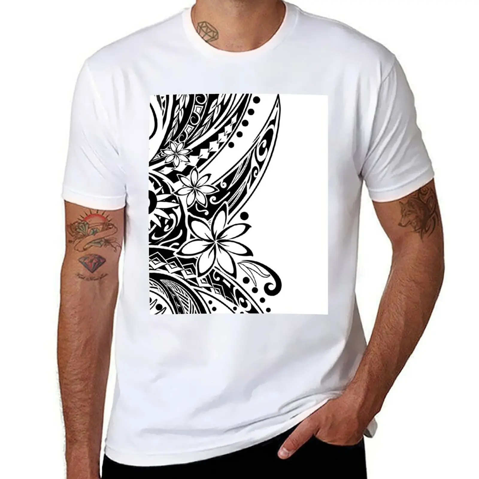 

Polynesian Black And White Tribal T-Shirt mens graphic t shirts men t shirt cotton 100% t shirt personalised T-Shirt