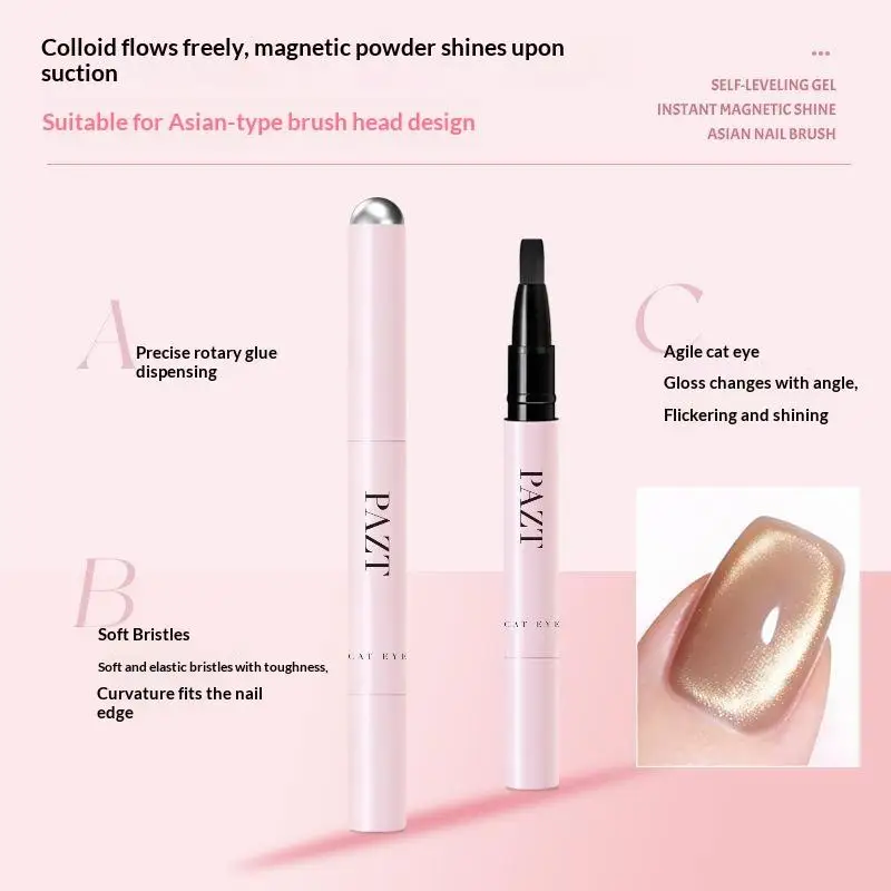 7 In 1 Cat Eye Nail Gel Pen Built In Magnet One Step Care Polish Portable Lasting Shiny Art Tool