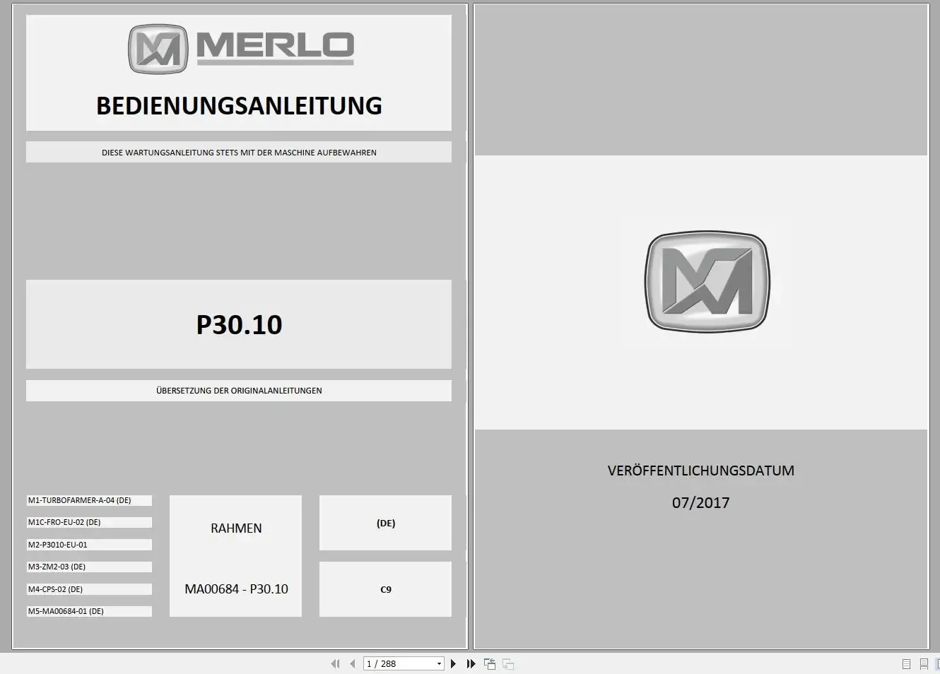 AutoDVD MERLO Machine Telehandlers 12.6GB PDF German Service Part Manual, Hydraulic & Electrical Diagram DVD