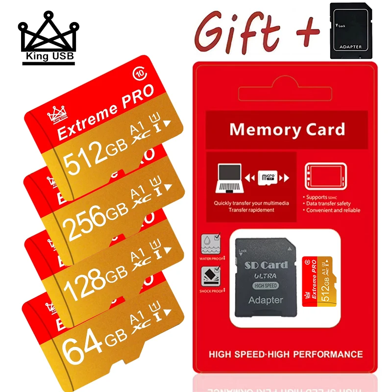 Tarjeta Micro SD de 512 GB, Almacenamiento de Datos de Alto Rendimiento, Memoria Flash SDXC A1 U3 4K de Alta Velocidad para Teléfono Inteligente, Tableta, PC