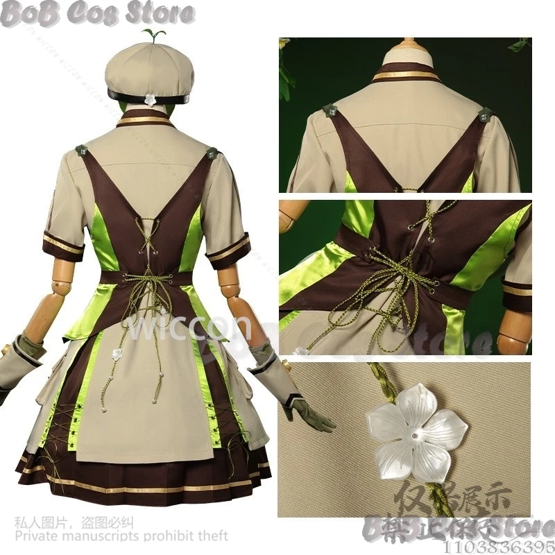 Anime Game Infinity Nikki Cosplay Costume Green Lolita Dress Hat Full Set Halloween Christmas Party Girl Woman Outfit Customized