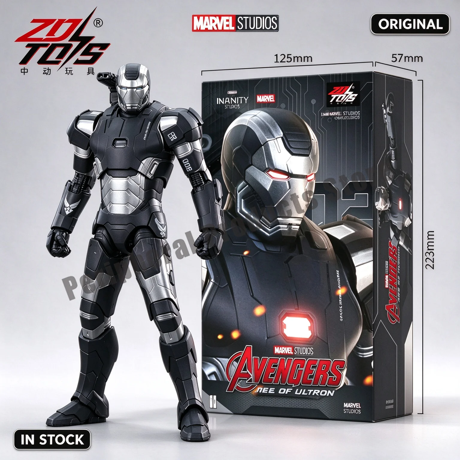 Figura de acción de la Máquina de la Guerra de Marvel de ZD TOYS, modelo coleccionable a escala 1/10, producto original con licencia oficial de Marvel, listo para ser enviado.