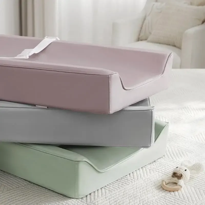 وسادة تغيير حفاضات الأطفال من جلد البولي يوريثان، مقاومة للماء وسهلة التنظيف، مغير الحفاضات لخزانة الملابس أو الطاولة 15UB #1