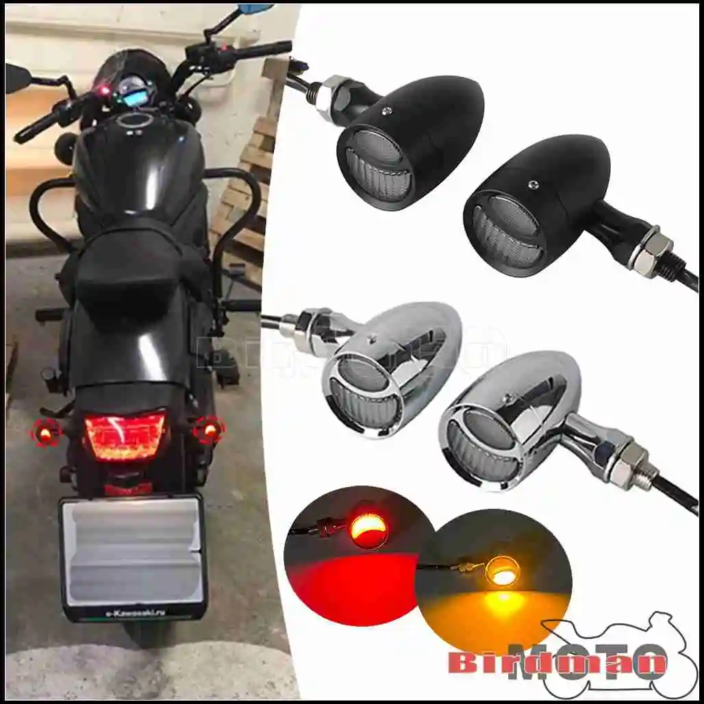 

Алюминиевый 10 мм мотоцикл Bullet Bliker светодиодный указатель поворота стоп-сигнал задние фонари для Harley Chopper Cruiser Bobber Sporster Dyna Softail