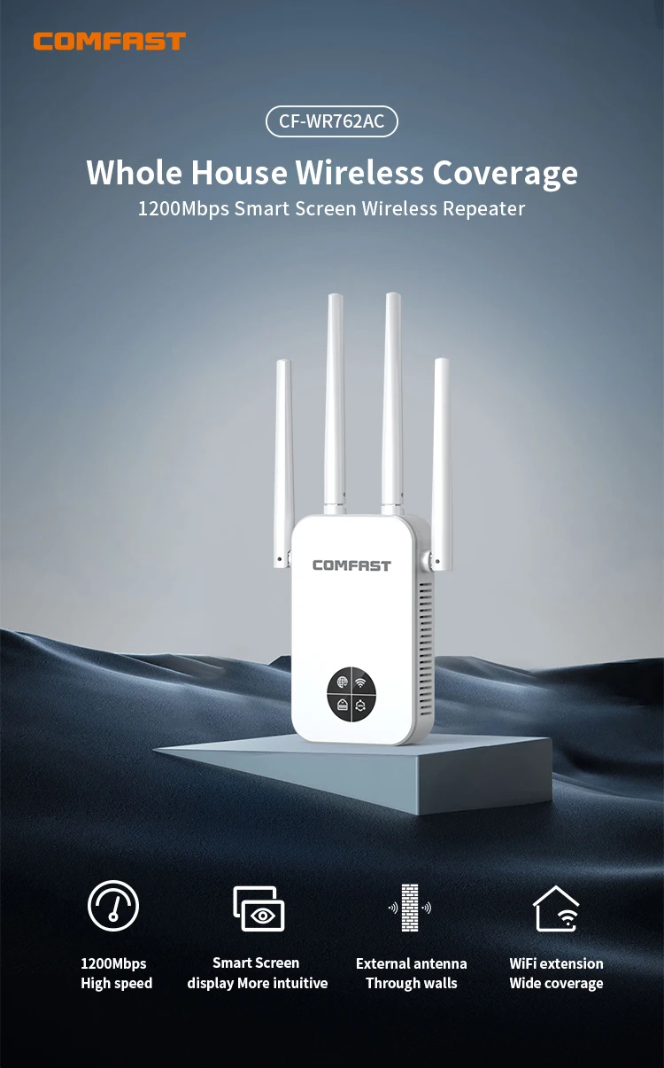 Organic Light Emitting Diode WiFi5 1200Mbps COMFAST Network Signal Enhancer Wireless wifi expander Wireless Repeater