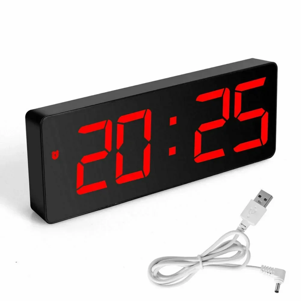 Alarm Clock LED Display Digital Mirror Alarm Clock Battery/USB Alarm Clock Smart Bedside Night Light USB Charging Alarm Clocks