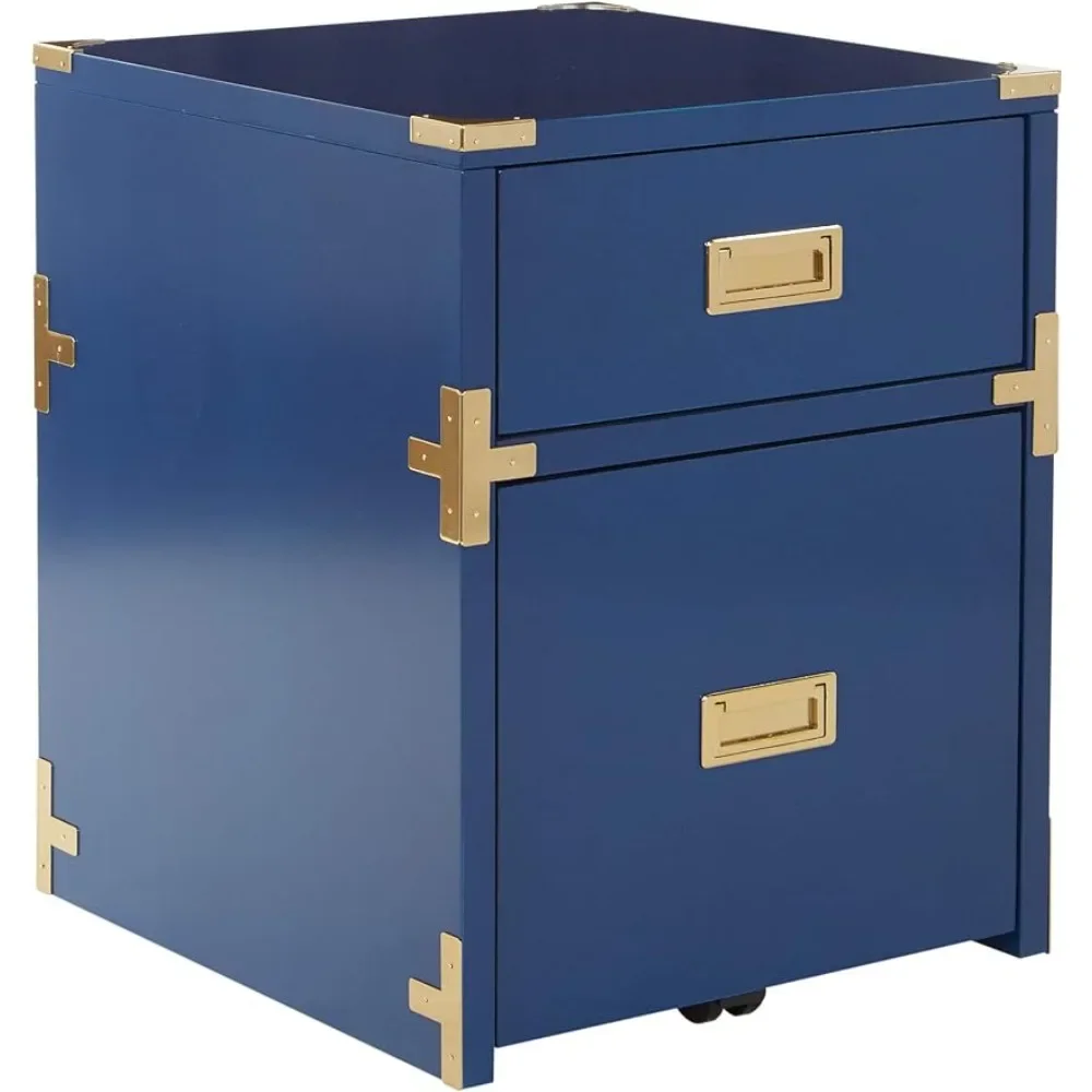 Home office 2 drawer file cabinet, 20.25 inches deep x 19.25 inches wide x 24 inches high lapis lazuli blue