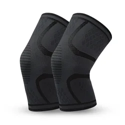 Genouillère élastique en nylon, 1 pièce, pour fitness, course à pied, cyclisme, sport, compression, manchon pour basket-ball, volley-ball