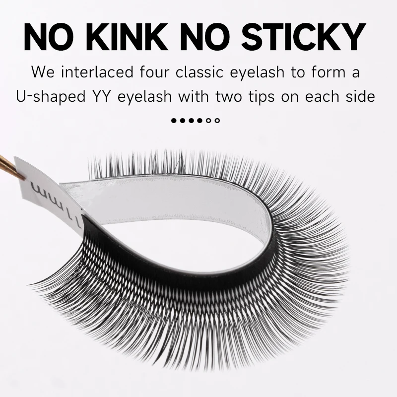 JASBLUE U-shaped YY Eyelash Extension Soft Natural False Eyelashes YY Black Lashes  0.07mm 12 Lines