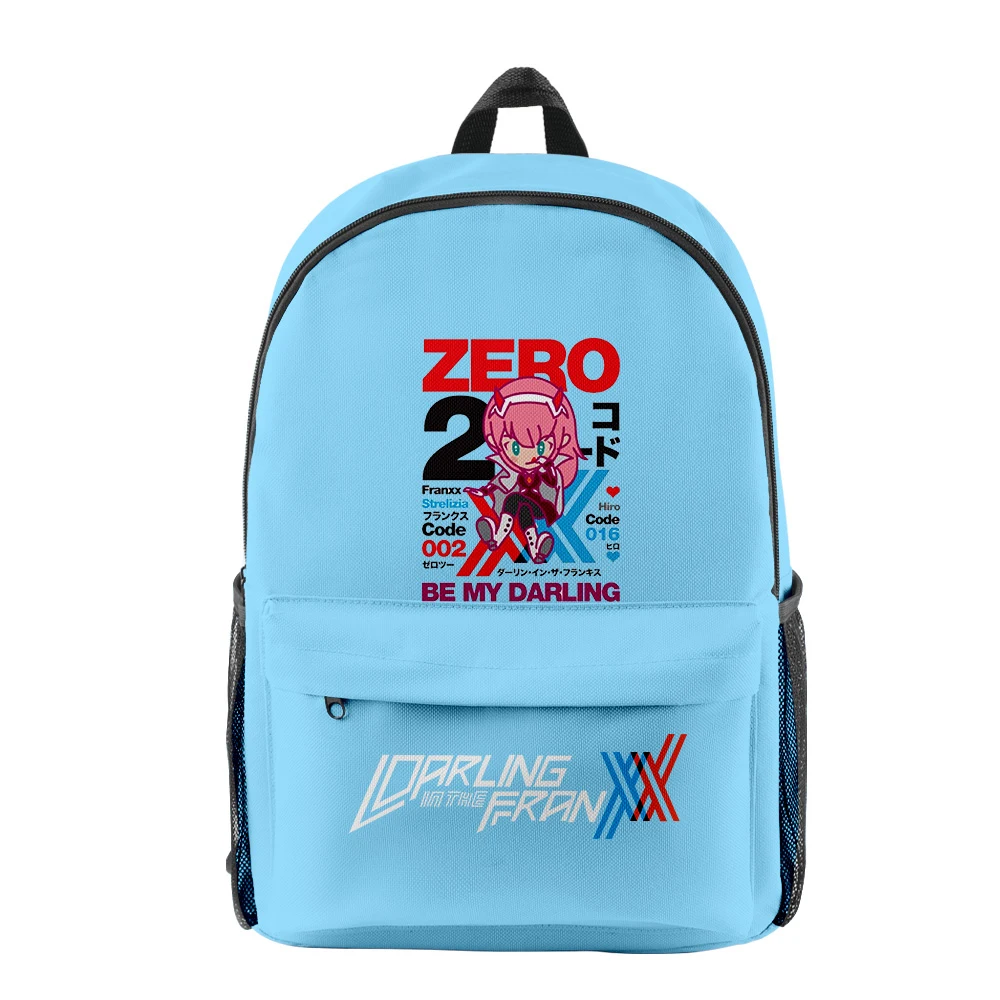 Popular Novelty darling in the franxx pupil Bookbag Notebook Backpacks 3D Print Oxford Waterproof Boys/Girls Travel Backpacks