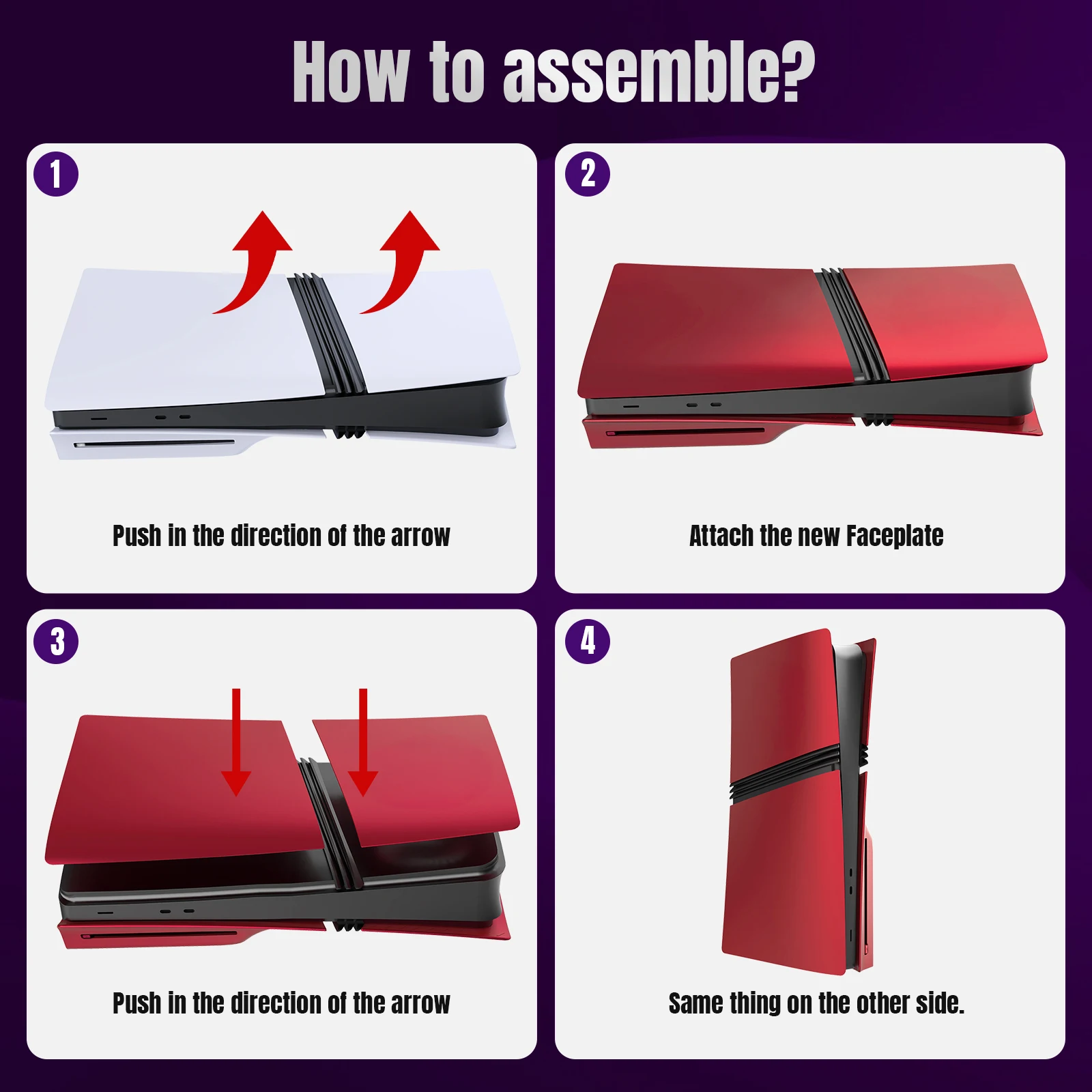 for PS5 PRO Optical Drive Version Red Protective Shell for PS5 PRO Digital Edition Console Replacement Case