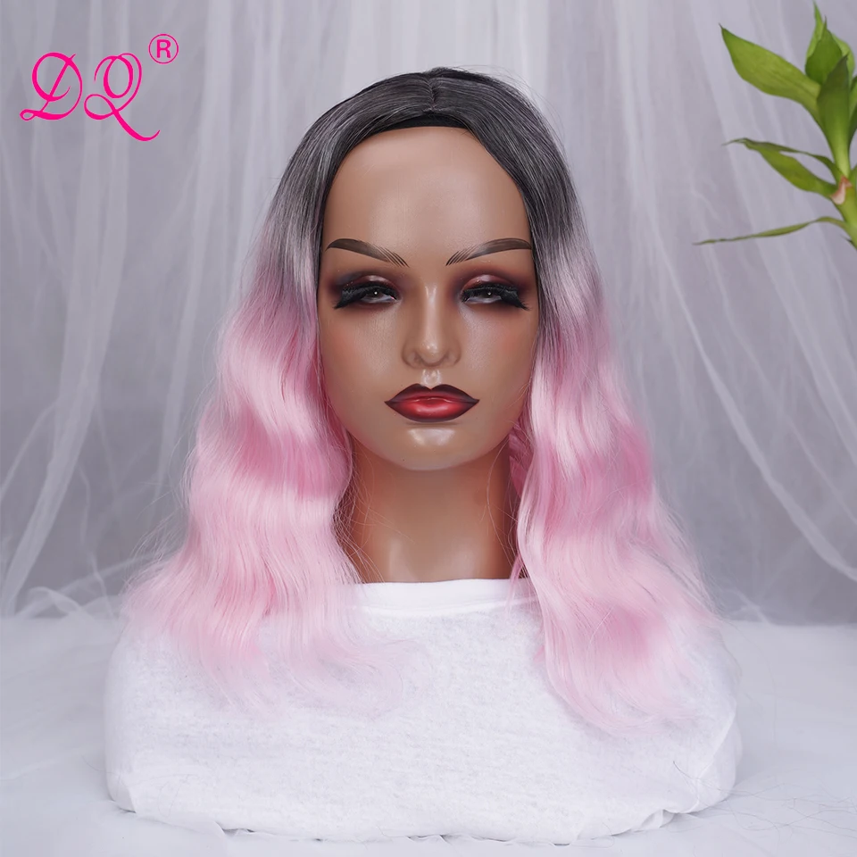 

Natural Wave Hair Black Pink Ash Brown Blonde Heat Resistant Fiber Synthetic Wigs For America Afro Women Halloween Cosplay Party