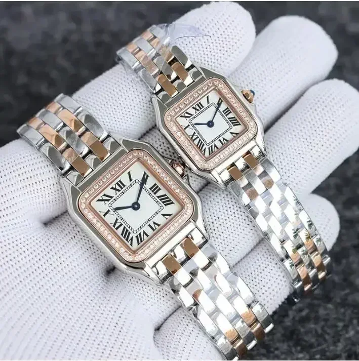 Super Quality Luxury New Womens Lady Girl Watch Gold Silver Steel Female Ladies Quartz Watch with Diamond