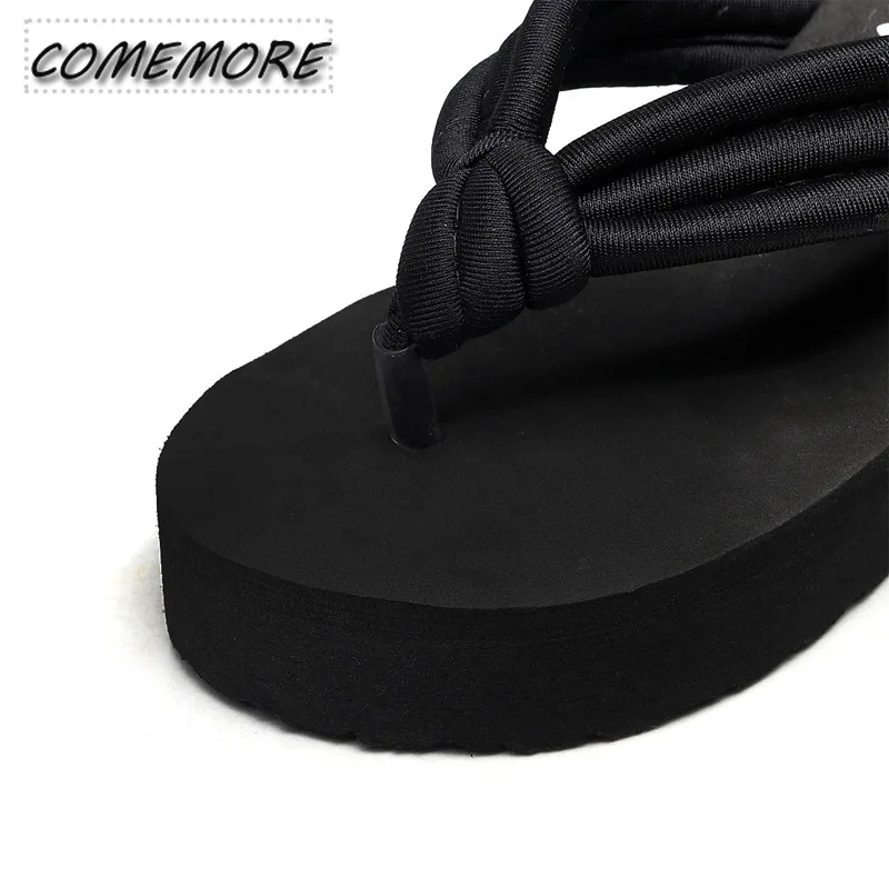 2024 Platform Sandal Women Slipper High Heel Summer Shoes Fashion Wedges Slippers Black Home Bathing Flip Flops Zapatillas Beach