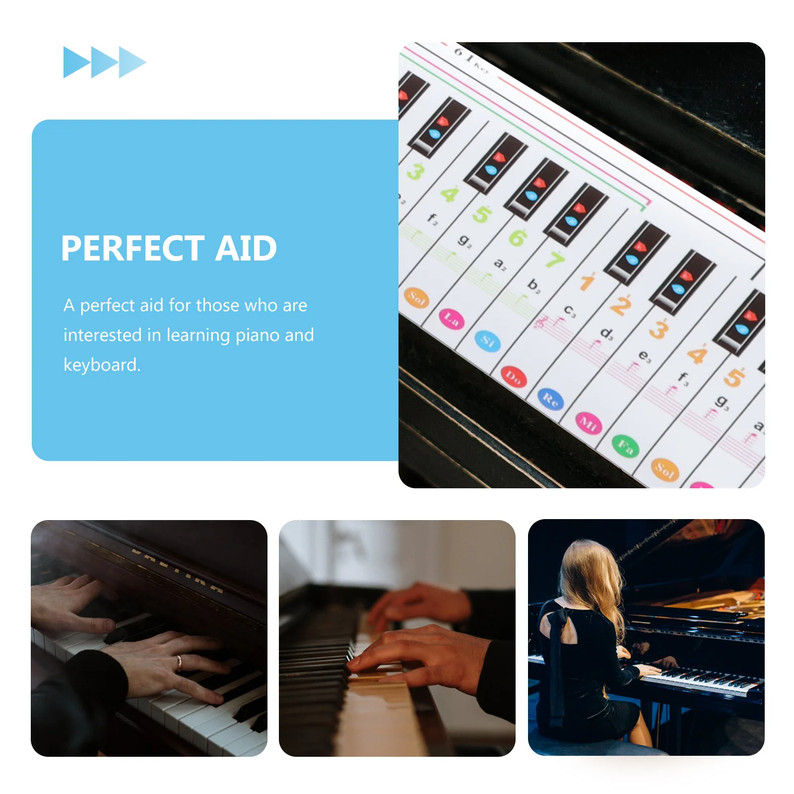 

88 Key Piano Keyboard Practice Paper Roll-Up Lightweight Portable Chart Piano Beginner Learning Aid Note Comparison Guide