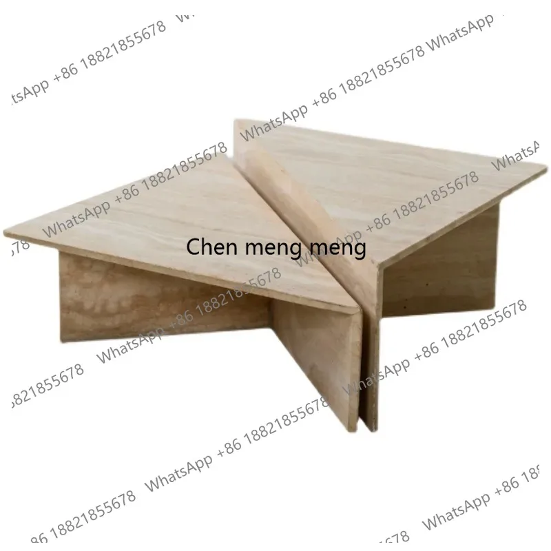 

"Italian Luxury Travertine Coffee Table - Wabi Sabi Style Minimalist Set, ENF Eco-Friendly Custom Modern Living Room"