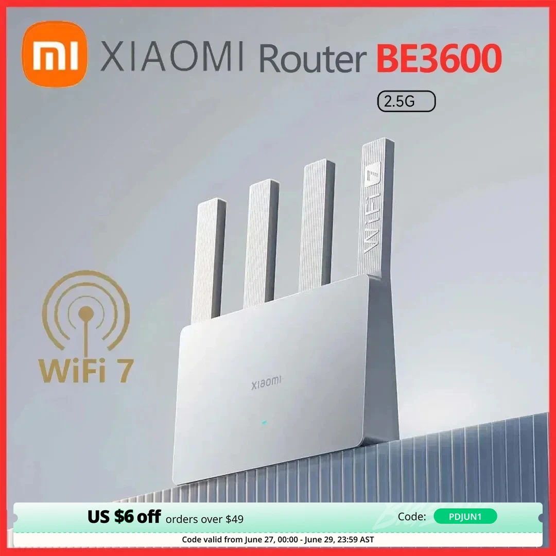 2024 Xiaomi Router BE3600 WiFi7 2.4/5GHz Duan Bands 160Mhz 3570Mbps Mesh Networking Gaming Acceleration 2.5G Ethernet Port