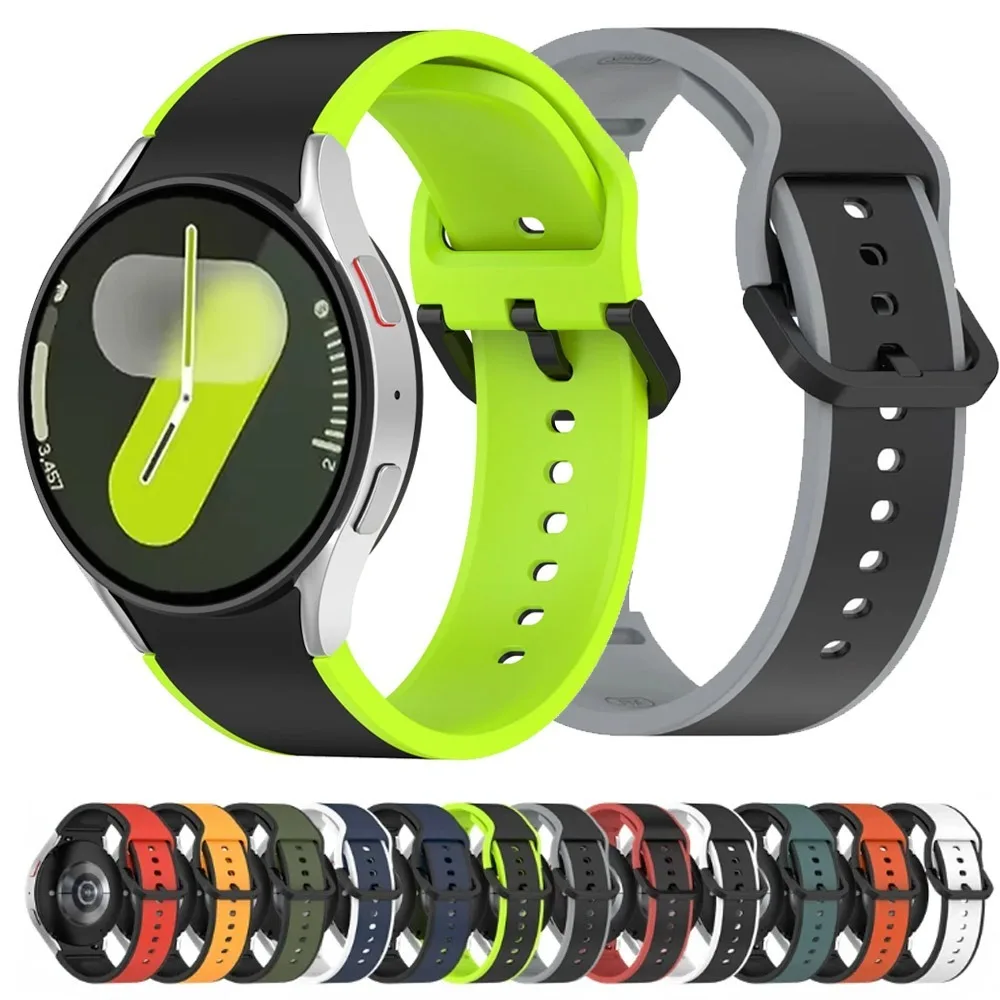 No Gap Silicone Strap for Samsung Galaxy Watch 7 6 5 4 40mm 44mm 5 Pro 45mm Comfortable Wristband Watch 4 Classic 46mm 42mm Belt