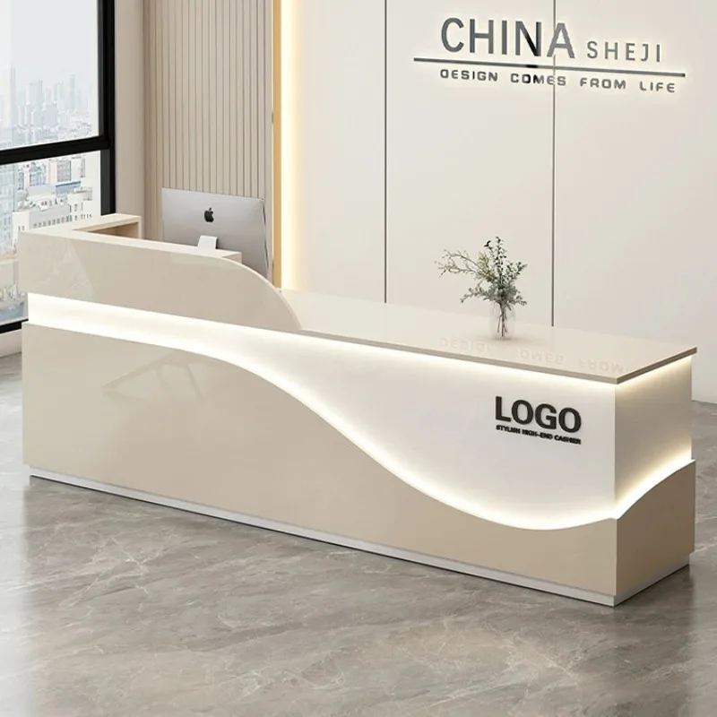 

Design Modern Front Desk Reception Counter Hotels Classic Luxury Reception Desks L Shaped Mostrador Recepcion Office Furniture