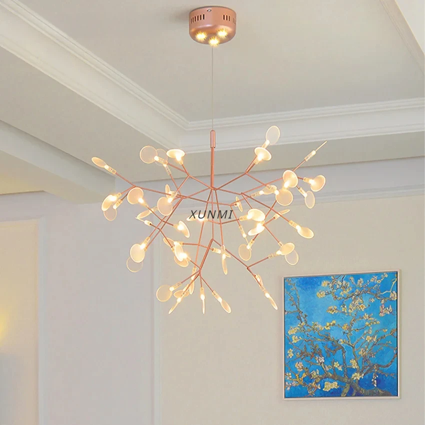 

Nordic Simple Chandelier Firefly Creative Restaurant Lamp Branch American Light Luxury Personality Bedroom Pendant Lights Bright