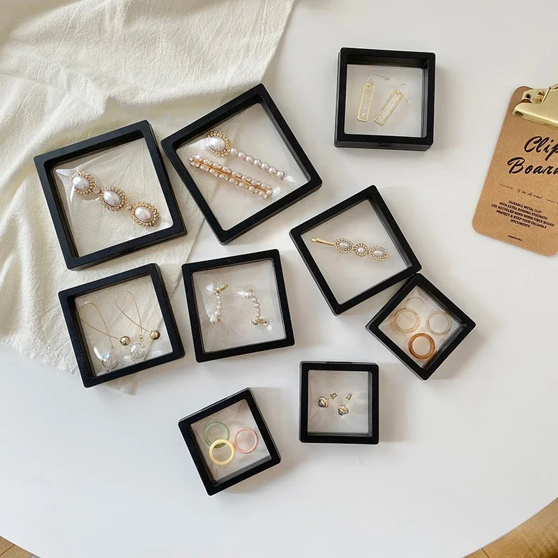 2025 3D Floating Picture Frame Shadow Jewelry Box Display Stand Ring Pendant Holder Protect Jewelry Stone Presentation Case