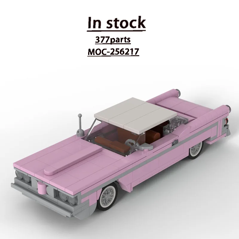 

MOC-256217 New Pink Sports Supercar Racing Building Block Model 377 Parts Girls' Children's Birthday Christmas Toy Gift