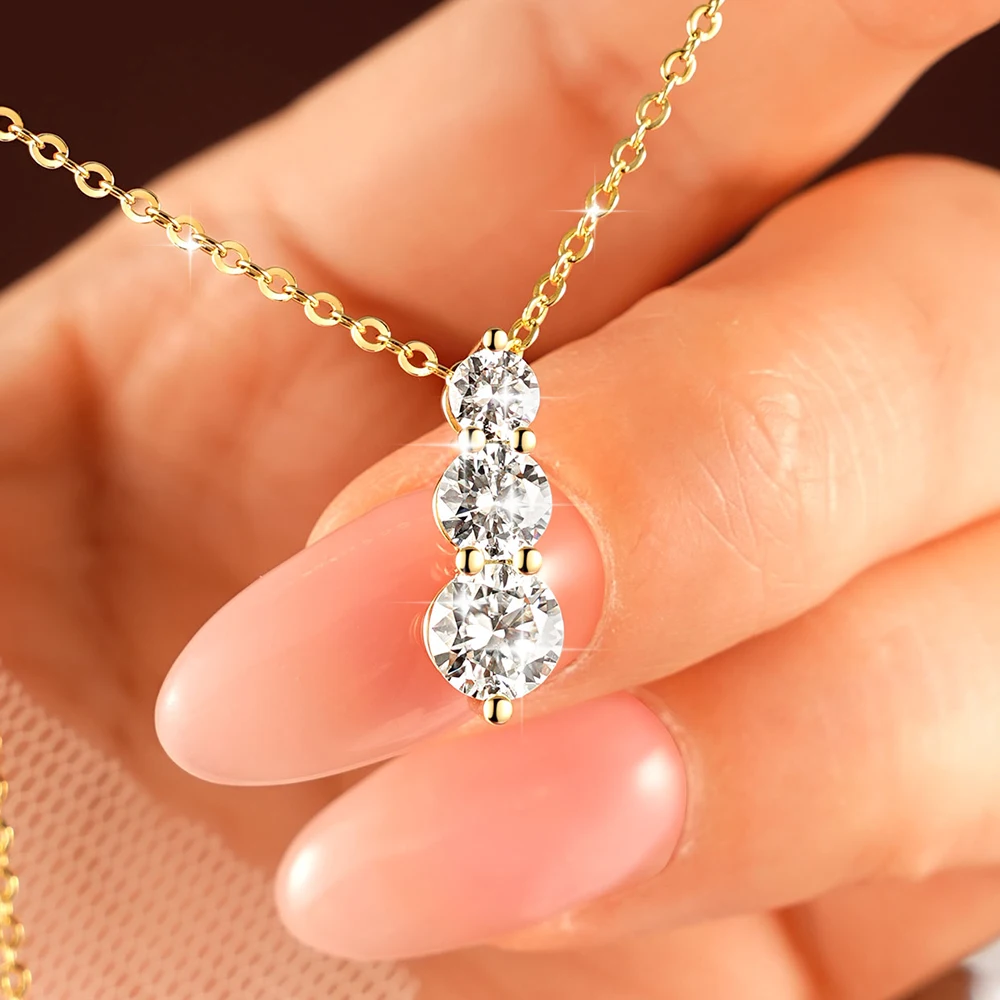 Abestecom Kreuzblumen-Herz Moissanit-Halsketten Klassische Quasten-Anhänger-Halskette Modischer Valentinstag-Schmuck Geschenke – Detail 6